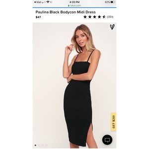 Lulus Black Bodycon Dress - Size Small